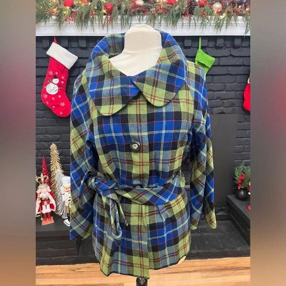 Pendleton vintage Made In USA Blazer Jacket 18 Multicolor Plaid Wool Long Sleeve - Picture 1 of 10